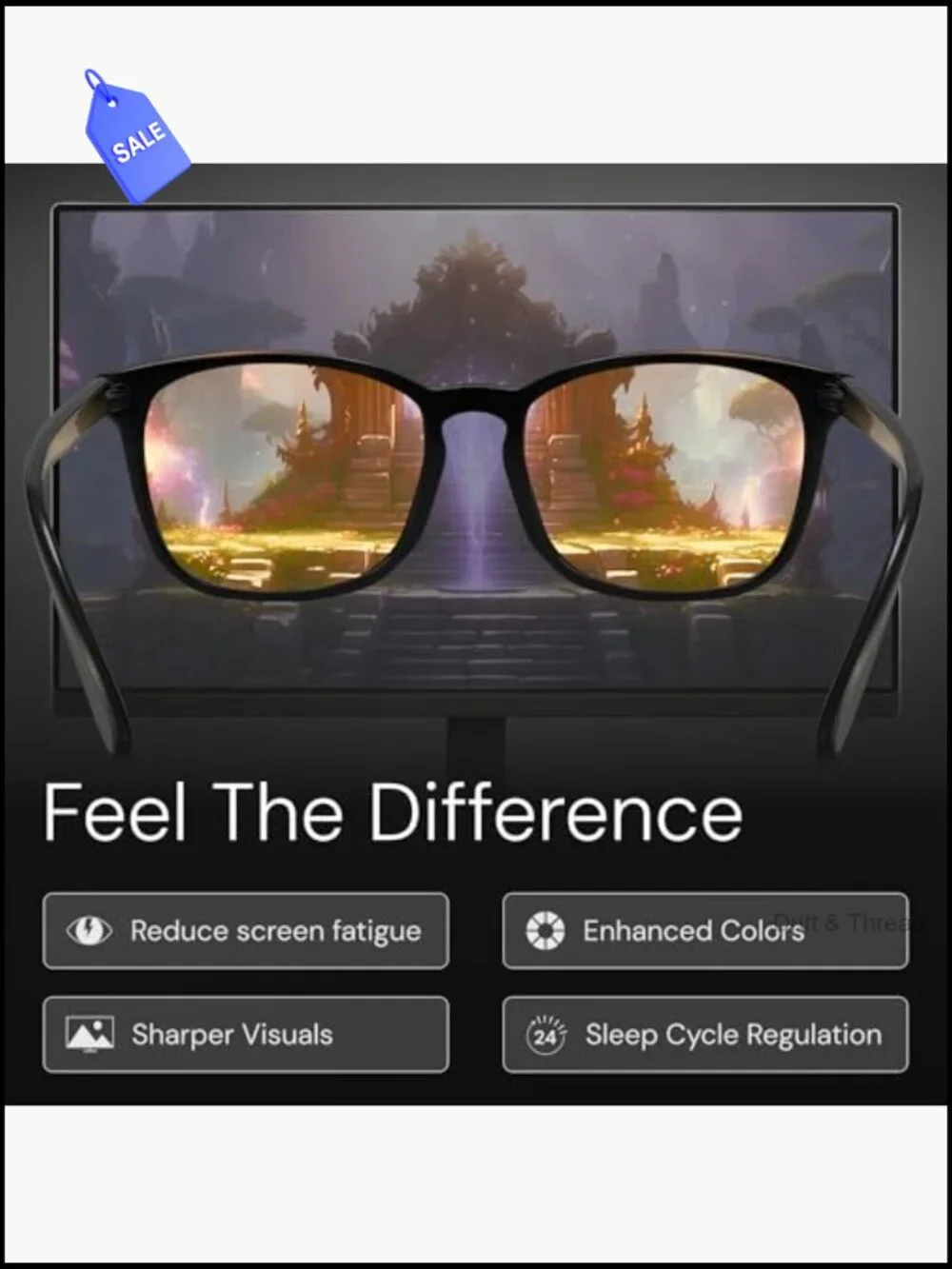 Blue Light Blocking Gaming Glasses TR90 Frame Anti Glare Computer UV Protection